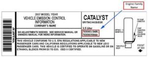 California Vehicle Registration Emissions Label