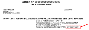 DMV Registration Suspension